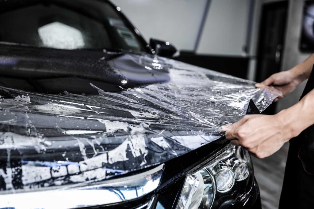 applying paint protection film car bonnet Attention 2 Detail Court Griffith Indiana